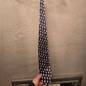 Valentino Silk Geometric Tie – Navy & Cream